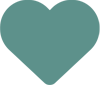 A heart shaped image with the color green.
